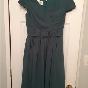 Azazie Kierra size 8 dark green dress